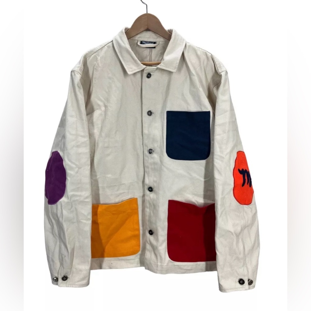 Mifland Cotton Canvas Patchwork Colorblock Chore Jacket Fits XL/XXL